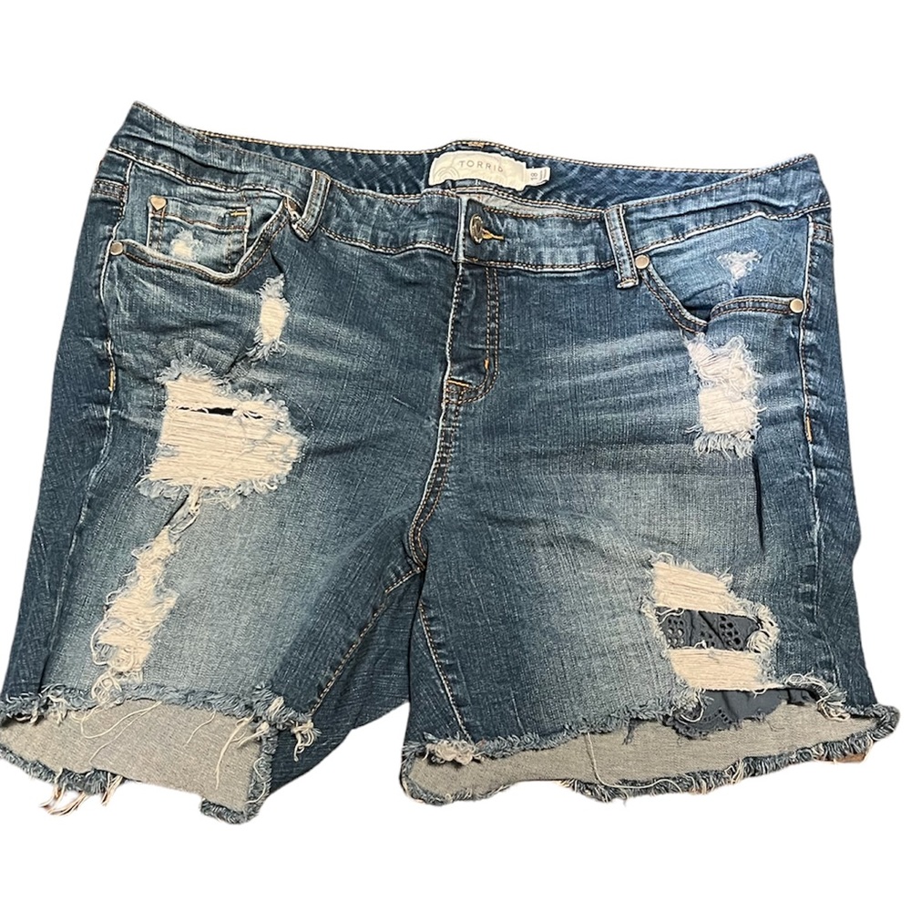 Torrid Distressed Blue Jean Shorts